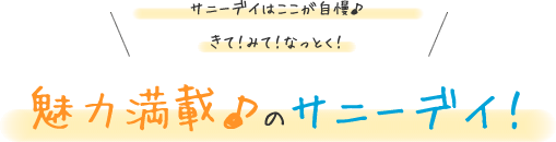 サニーデイは魅力満載